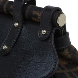 Pre Owned Fendi Tobacco Zucca Canvas Medium Magic Bag