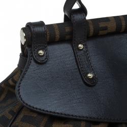 Pre Owned Fendi Tobacco Zucca Canvas Medium Magic Bag