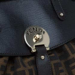 Pre Owned Fendi Tobacco Zucca Canvas Medium Magic Bag