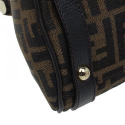 Pre Owned Fendi Tobacco Zucca Canvas Medium Magic Bag