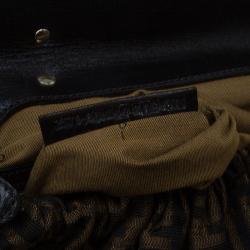 Pre Owned Fendi Tobacco Zucca Canvas Medium Magic Bag