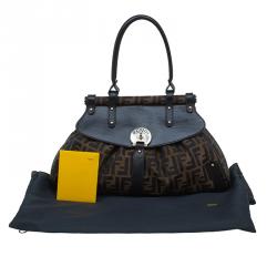 Pre Owned Fendi Tobacco Zucca Canvas Medium Magic Bag