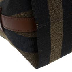 مملوكة مسبقًا Fendi Brown Canvas and Leather Large Pequin Hobo