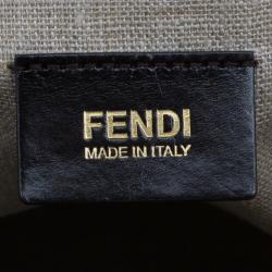 مملوكة مسبقًا Fendi Brown Canvas and Leather Large Pequin Hobo