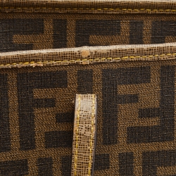 مملوكة مسبقًا Fendi Brown Zucca Coated Canvas and Leather Roll Tote