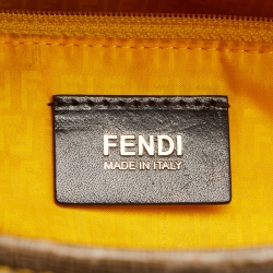 مملوكة مسبقًا Fendi Brown Zucca Coated Canvas and Leather Roll Tote