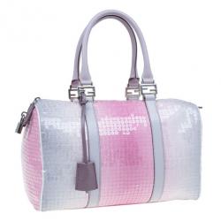 Pre Owned Fendi Pink Sequinned Forever Boston