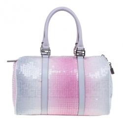 Pre Owned Fendi Pink Sequinned Forever Boston