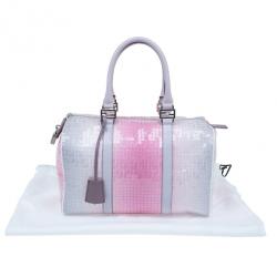 Pre Owned Fendi Pink Sequinned Forever Boston