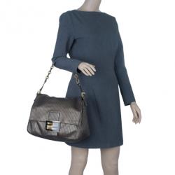 مملوكة مسبقًا Fendi Black Leather Forever Mama Shoulder Bag
