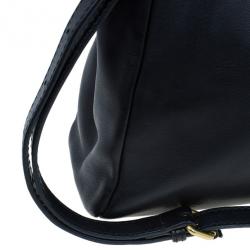 Pre Owned Fendi Black Calfskin Leather Small Peekaboo Tote
