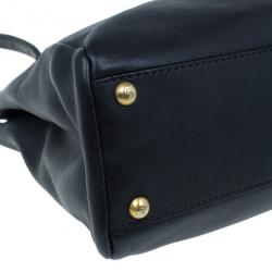 Pre Owned Fendi Black Calfskin Leather Small Peekaboo Tote