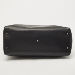 Pre Owned Fendi Black Leather Large Peekaboo Top Handle Bag