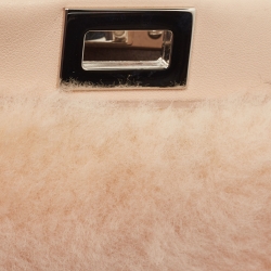 Pre Owned حقيبة فندي بيكابو جلد وشيرلينغ وردي فاتح صغيرة 