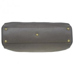 Pre Owned Fendi Bronze Seleria Leather Small Peekaboo Bag