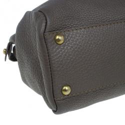 Pre Owned Fendi Bronze Seleria Leather Small Peekaboo Bag