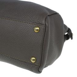 Pre Owned Fendi Bronze Seleria Leather Small Peekaboo Bag