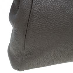 Pre Owned Fendi Bronze Seleria Leather Small Peekaboo Bag