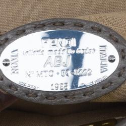 Pre Owned Fendi Bronze Seleria Leather Small Peekaboo Bag