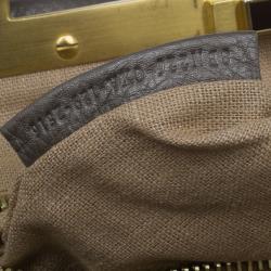 Pre Owned Fendi Bronze Seleria Leather Small Peekaboo Bag