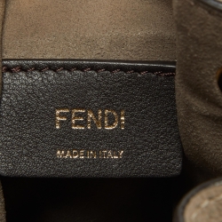 Pre Owned Fendi Beige Leather Mini Mon Tresor Drawstring Bucket Bag