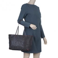 Pre Owned Fendi Tobacco Zucca Spalmati Large Roll Tote