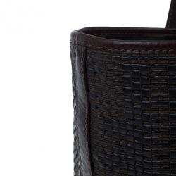 Pre Owned Fendi Tobacco Zucca Spalmati Large Roll Tote