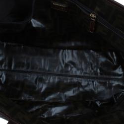 Pre Owned Fendi Tobacco Zucca Spalmati Large Roll Tote