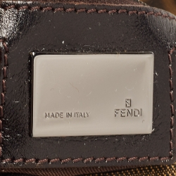 Fendi Brown Zucca Canvas And Leather Baguette Bag