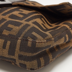 Fendi Brown Zucca Canvas And Leather Baguette Bag