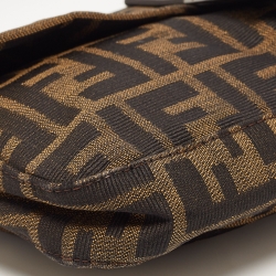 Fendi Brown Zucca Canvas And Leather Baguette Bag