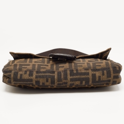Fendi Brown Zucca Canvas And Leather Baguette Bag