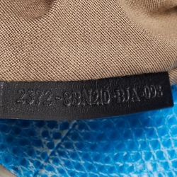Pre Owned Fendi Beige/Blue Raffia and Watersnake Large Peekaboo Top Handle Bag