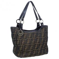 Pre Owned Fendi Brown Zucca Canvas Chef Shopper Tote