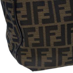 Pre Owned Fendi Brown Zucca Canvas Chef Shopper Tote