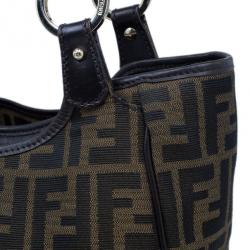 Pre Owned Fendi Brown Zucca Canvas Chef Shopper Tote