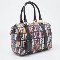 Pre Owned حقيبة فندي بوسطن بوليتو فوريفر كانفاس بنية/ ميتالك