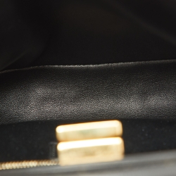 Pre Owned Fendi Black Leather Mini Peekaboo Top Handle Bag