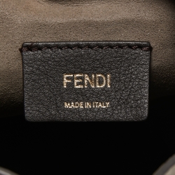 Pre Owned Fendi Grey Leather Mini Mon Tresor Drawstring Bucket Bag