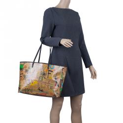 Pre Owned Fendi Graffiti Multicolor Roll Tote Shopper Bag
