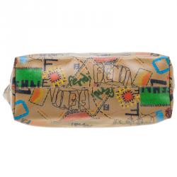 Pre Owned Fendi Graffiti Multicolor Roll Tote Shopper Bag