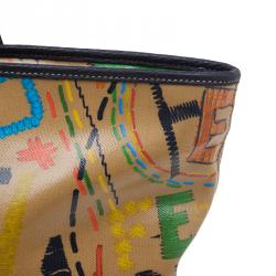 Pre Owned Fendi Graffiti Multicolor Roll Tote Shopper Bag