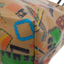 Pre Owned Fendi Graffiti Multicolor Roll Tote Shopper Bag