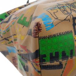 Pre Owned Fendi Graffiti Multicolor Roll Tote Shopper Bag