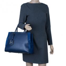 مملوكة مسبقًا Fendi Navy Blue Calfskin Regular 2Jours Tote