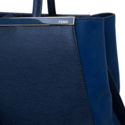 مملوكة مسبقًا Fendi Navy Blue Calfskin Regular 2Jours Tote