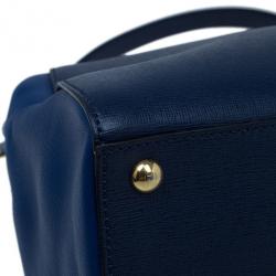 مملوكة مسبقًا Fendi Navy Blue Calfskin Regular 2Jours Tote