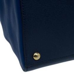 مملوكة مسبقًا Fendi Navy Blue Calfskin Regular 2Jours Tote