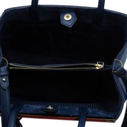 مملوكة مسبقًا Fendi Navy Blue Calfskin Regular 2Jours Tote