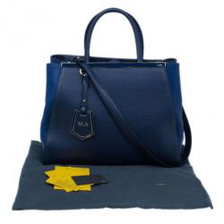 مملوكة مسبقًا Fendi Navy Blue Calfskin Regular 2Jours Tote